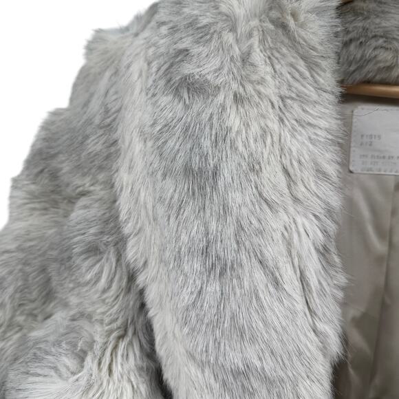 Vintage Rose Cloak & Suit Co Gray Ivory Vegan Faux Fur Coat Made in USA - Picture 5 of 8